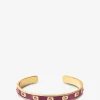 Emaillierter Armreif mit Strass Gem Prune