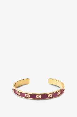 Emaillierter Armreif mit Strass Gem Prune