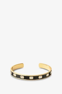 Emaillierter Armreif mit Strass Gem Noir Carbone