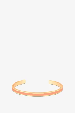 Emaillierter goldener Armreif Bangle - Orange Corail - 44mm