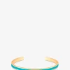 Emaillierter goldener Armreif Bangle 44 mm - Bleu Turquoise