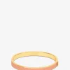 Emaillierter goldener Armreif Bangle - Corail Orange - T1 - 7mm