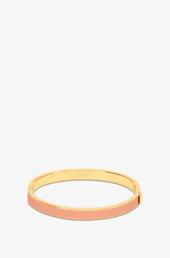 Emaillierter goldener Armreif Bangle - Corail Orange - T1 - 7mm