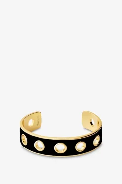 Emaillierter goldener Armreif Eyelet Noir Carbone - 15