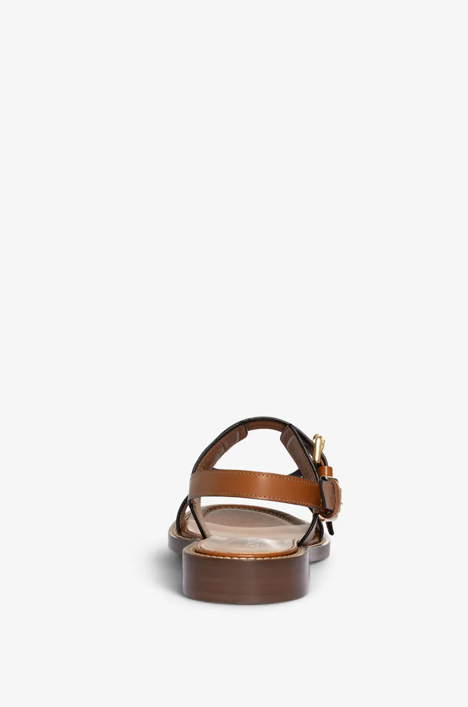 Flache Glattledersandalen Qi