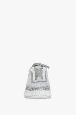 Flache Keilsneakers aus Mesh und Metallic-Leder Nama