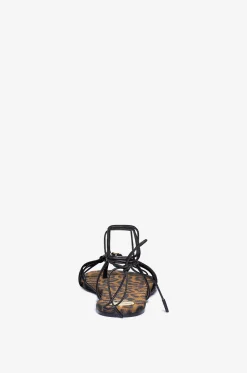 Flache Nappaledersandalen Babylone 05