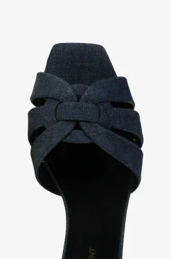 Flache Pantoletten aus Denim Tribute 05