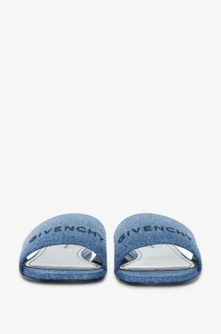 Flache Pantoletten aus Denim im Farbverlauf 4G