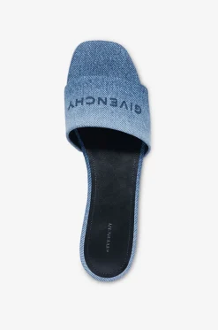 Flache Pantoletten aus Denim im Farbverlauf 4G