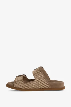Flache Sandalen aus Bast Totem Raphia