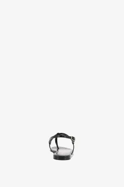 Flache Sandalen aus Leder in Kroko-Optik Cassandra 05