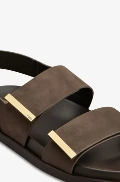 Flache Sandalen aus Wildleder
