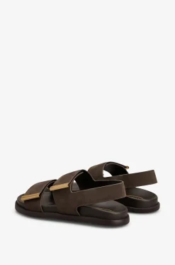 Flache Sandalen aus Wildleder