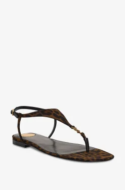 Flache Sandalen mit Animalprint Cassandra