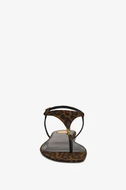 Flache Sandalen mit Animalprint Cassandra