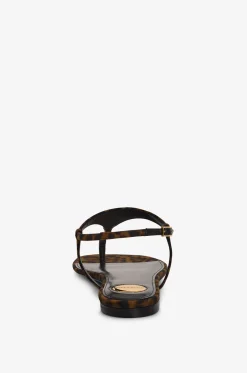 Flache Sandalen mit Animalprint Cassandra