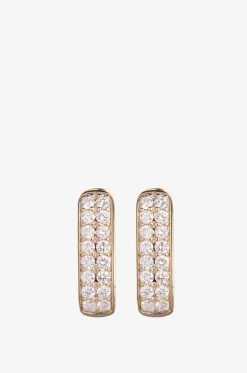 Gelbgoldcreolen mit Diamanten Allday Diamond Huggies 4mm