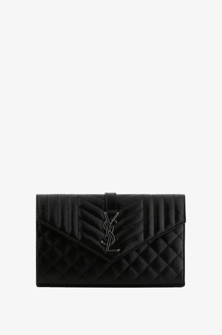 Genarbte Lederbrieftasche mit Kettengurt Cassandre Mixed Matelassé