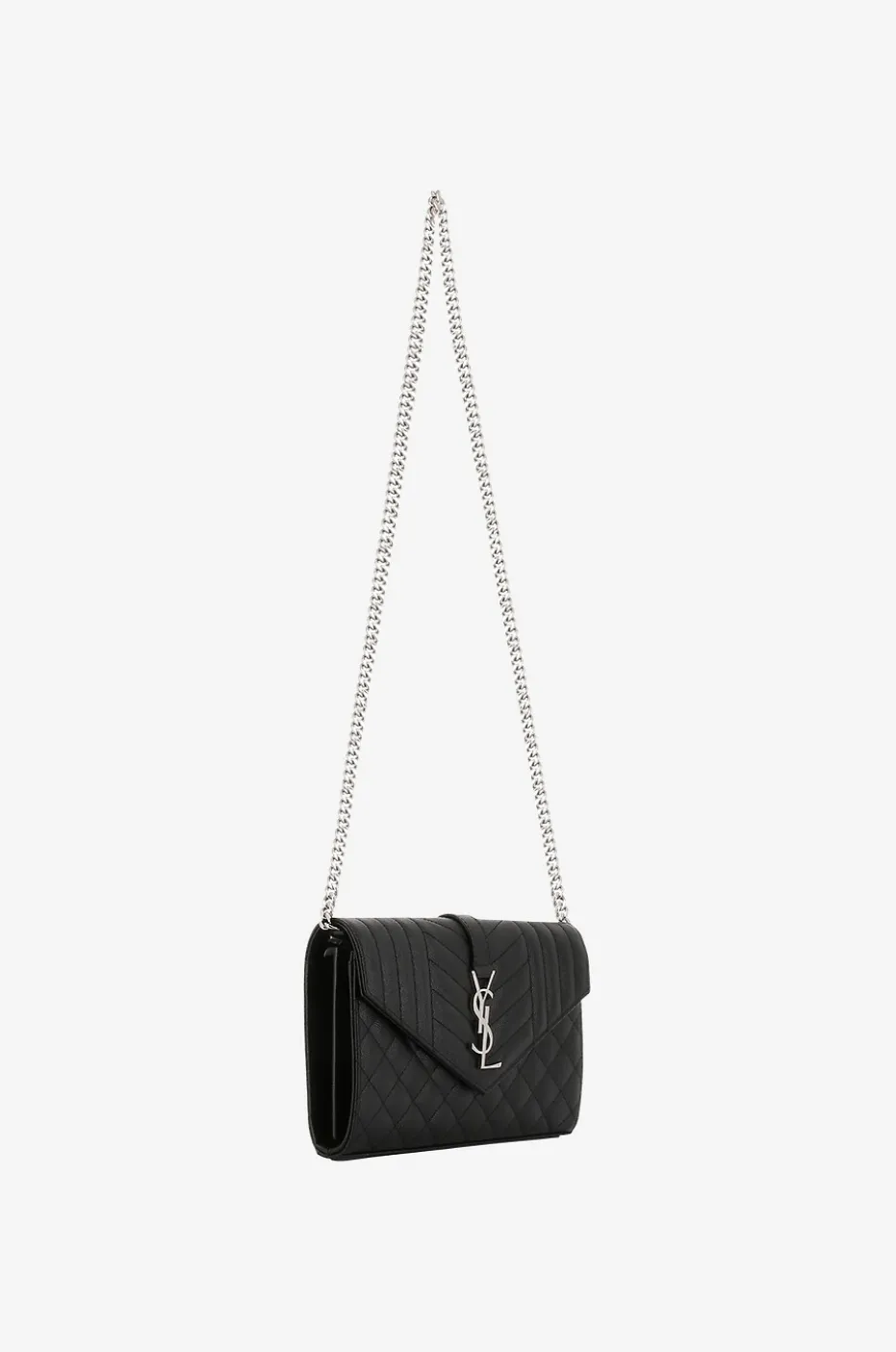 Genarbte Lederbrieftasche mit Kettengurt Cassandre Mixed Matelassé