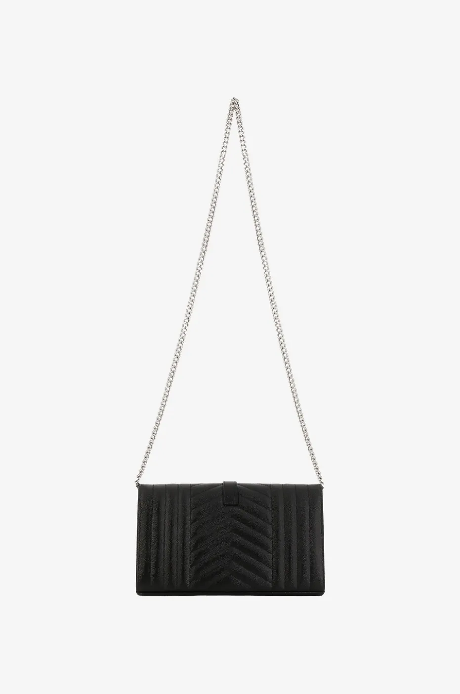 Genarbte Lederbrieftasche mit Kettengurt Cassandre Mixed Matelassé