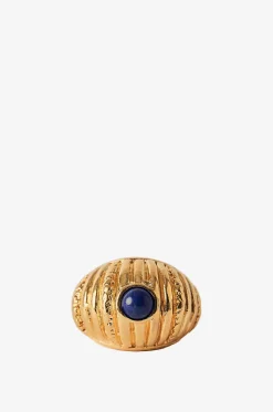 Geriffelter goldener Ring mit Lapislazuli Reef