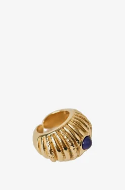 Geriffelter goldener Ring mit Lapislazuli Reef