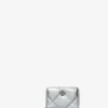 Gesteppte Brieftasche aus Metallic-Leder Kira Diamond Quilt Small