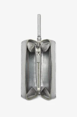 Gesteppte Brieftasche aus Metallic-Leder Kira Diamond Quilt Small