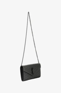 Gesteppte Brieftasche mit Gurt aus Grain-de-Poudre-Leder Monogram