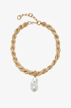 Gezwirbelte Choker-Halskette aus Satin Woven Sandbar