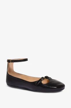 Glatte Leder Ballerinas mit Perforationen Misty