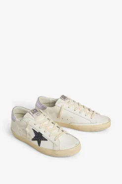 Glattledersneakers mit Glitterstern Super-Star Classic