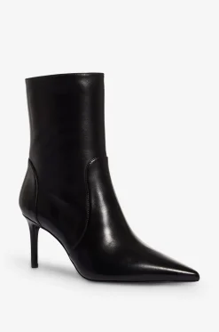 Glattleder-Stiefeletten mit Pfennigabsatz Stuart Power Zip 75