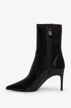 Glattleder-Stiefeletten mit Pfennigabsatz Stuart Power Zip 75