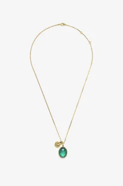Goldene Halskette mit Anhänger Cabochons