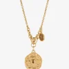 Goldene lange Halskette mit Jaspis The Chloé Medals