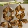 Goldene Ohrhänger mit Kristallen Jaipur