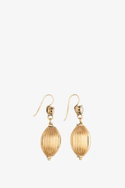 Goldene Ohrringe mit Kristallen und Hämatit Damasco