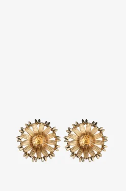 Goldene Ohrstecker mit Hämatit Margherite