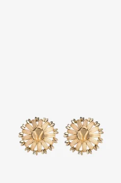 Goldene Ohrstecker mit Hämatit Margherite