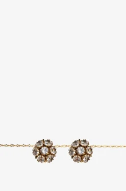 Goldene Ohrstecker mit Kristallen Pizzo