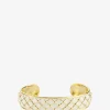 Goldener emaillierter Armreif mit Netzmuster Venus Sable Blanc