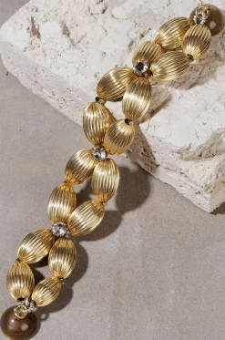 Goldenes Armband mit Hämatit und Kristallen Nairobi