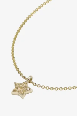 Goldhalskette mit Anhänger Mini Yellow Sapphire Star