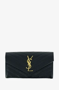 Grosse Brieftasche aus Grain-de-Poudre-Leder Monogram