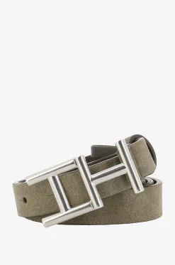 Gürtel aus Wildleder mit Monogrammschnalle - 2 cm