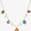 Halskette aus Gelbgold mit Edelsteinen Cabochon