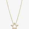 Halskette aus Gelbgold und Diamanten Outline Star