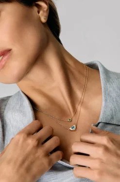 Halskette aus Gelbgold und Peridot Mini True Love